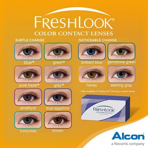 freshlook colorblends sterling grey on dark brown eyes